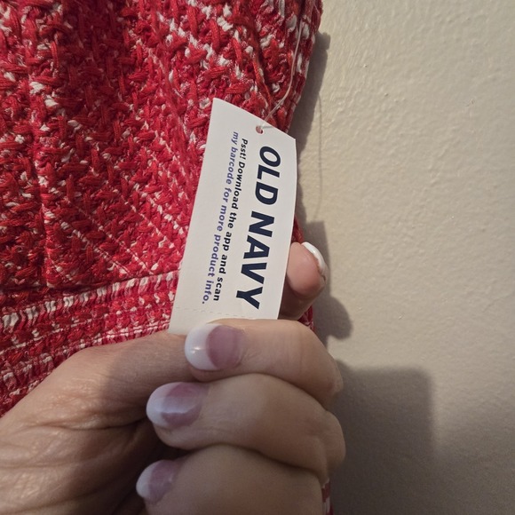 Old Navy NWT Red Gingham Sun Dress 4X Red White Smocked Cottagecore Boho Summer - Picture 6 of 13